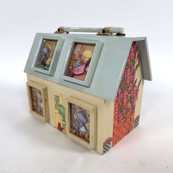 Vintage 1970s Holly Hobby Coquette Cottagecore Wooden Dollhouse Purse Handbag - Picture 6 of 11